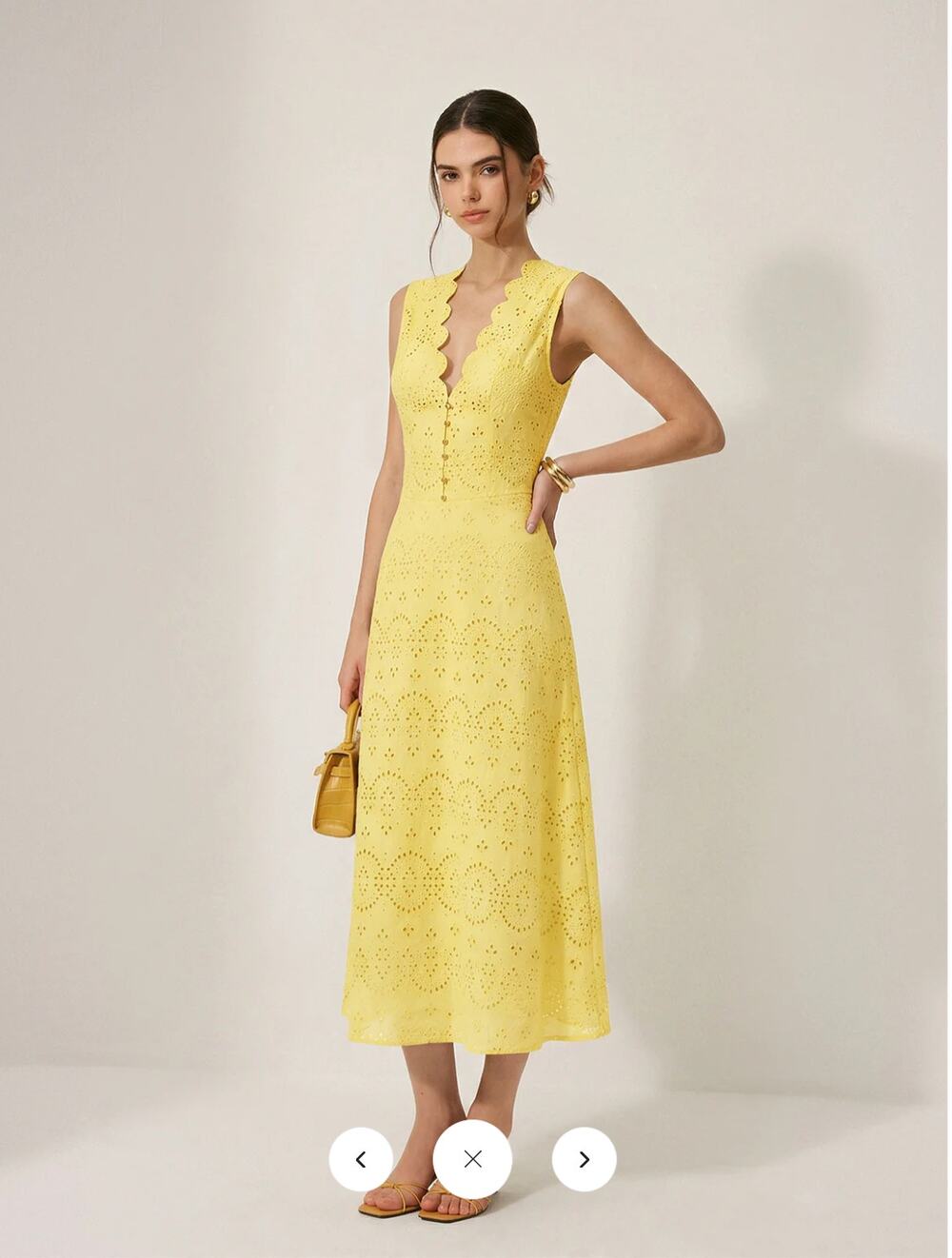 NWT Commense Cotton Sleeveless Embroidered Eyelet Dress Sz S